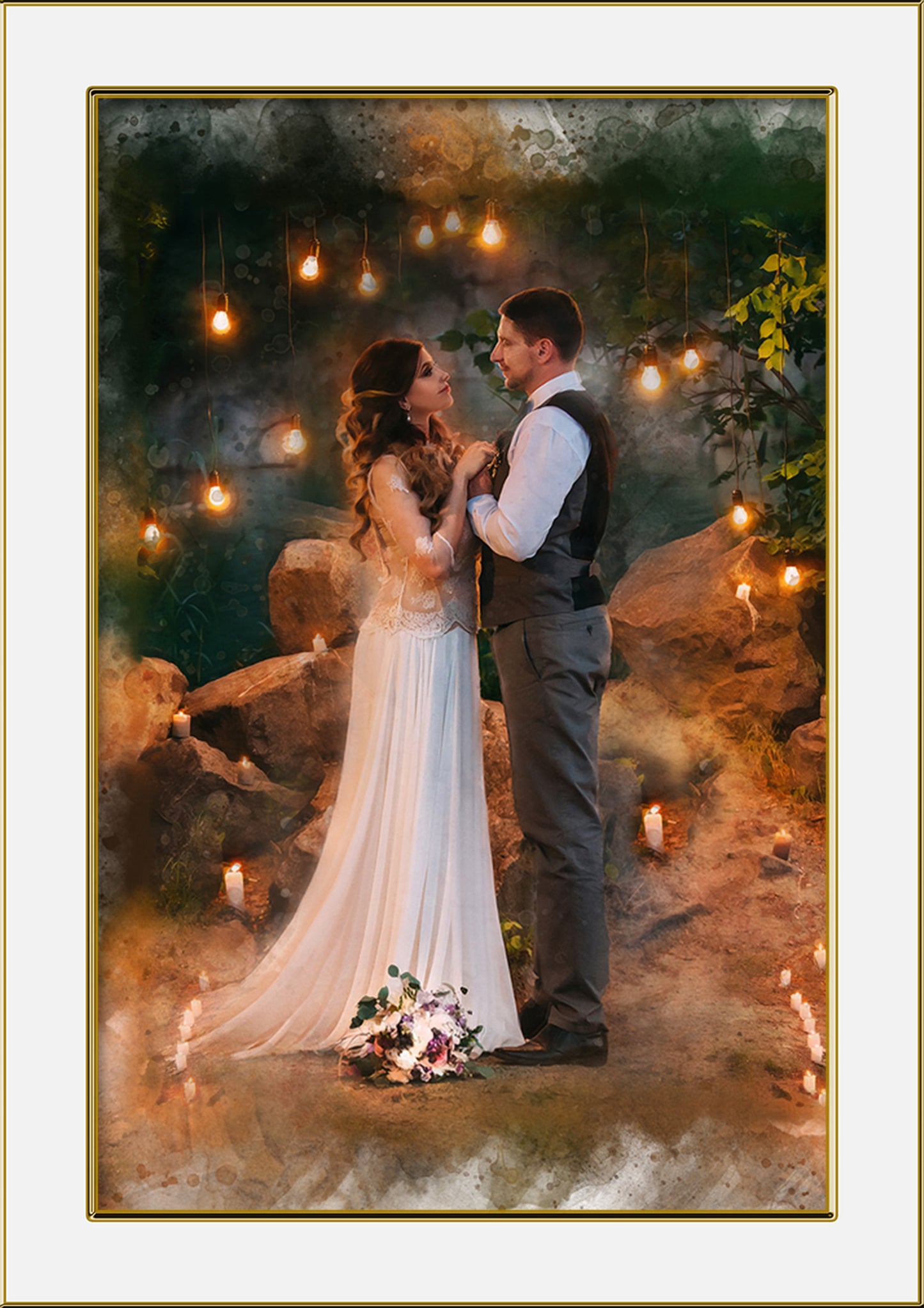 Custom Wedding Portrait | Personalized Couple Painting | Custom Portrait Painting,--FromPicToArt