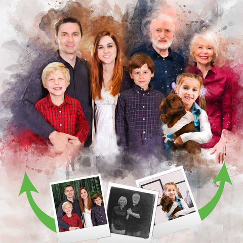 Add a Dead Family Member to a Picture | Add a Loved one to a Photo | Family Photo with Deceased - FromPicToArt