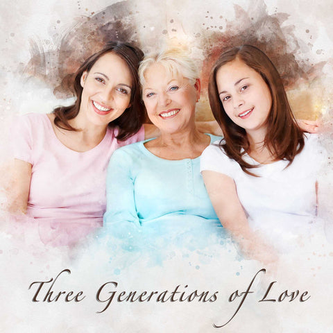 Add Deceased Loved One to Photo, Painting of Deceased Loved one with Family - FromPicToArt