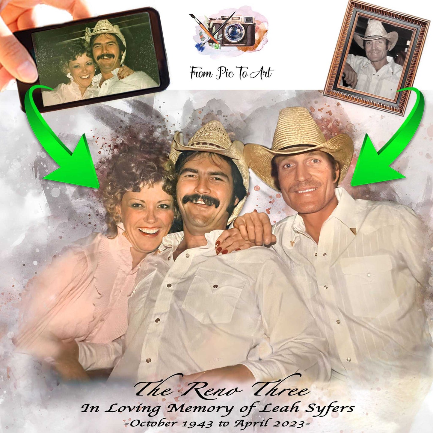 🌈 Add loved one to a Photo | Combine Photos to one | Painting of debased Love One - FromPicToArt