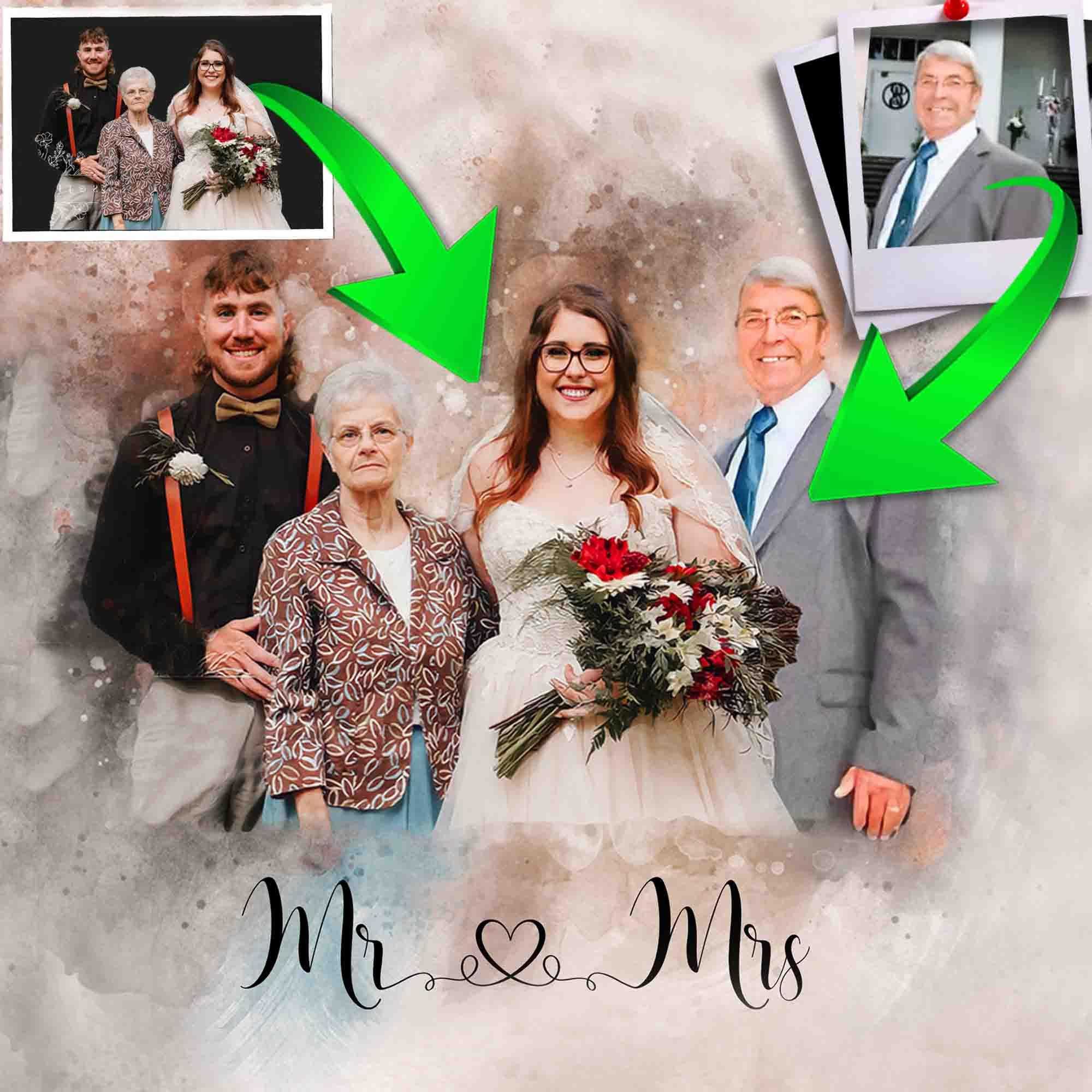 🌈 Add People to Photo | Add Someone into a Picture | Add Deceased Loved One | Loss Loved One | Custom Wedding Family Portrait | Merge Photos Into Painting | Combine Photos | Personalized Gifts - FromPicToArt