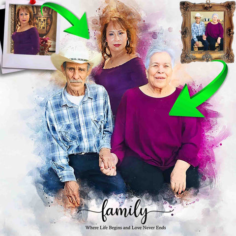 🌈 Add People to Photo | Add Someone into a Picture | Add Deceased Loved One | Loss Loved One | Custom Wedding Family Portrait | Merge Photos Into Painting | Combine Photos | Personalized Gifts - FromPicToArt