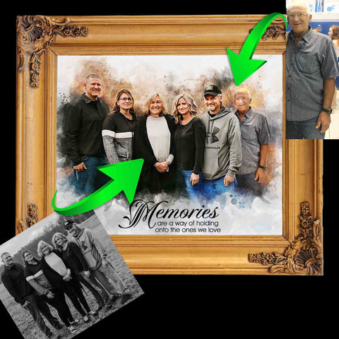 Adding Deceased Person to Photo, Custom Portrait on Canvas - FromPicToArt