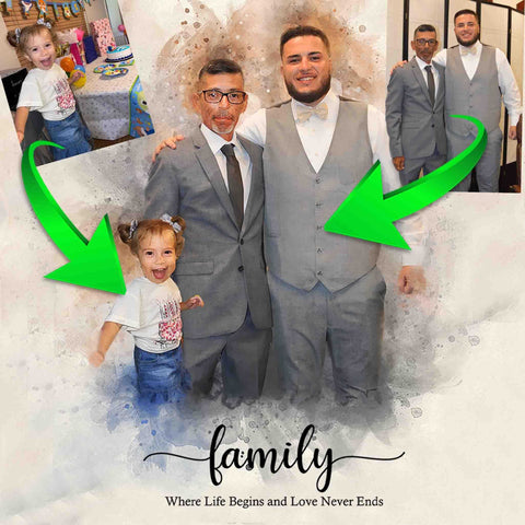 Adding People to Photos, Add Loved Ones to Photo, Custom Painting on Canvas - FromPicToArt