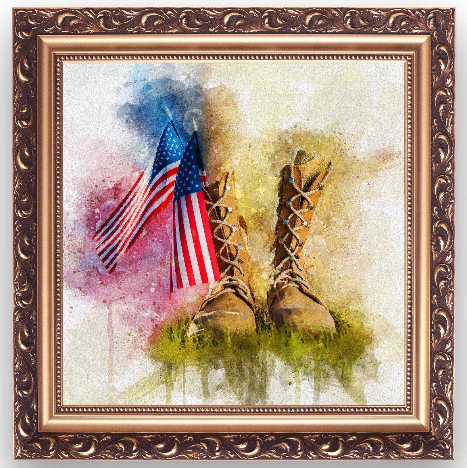 American Flag Wall Art, Patriotic Wall Decor, Canvas Art Prints, Wall Decor with US Flag - FromPicToArt