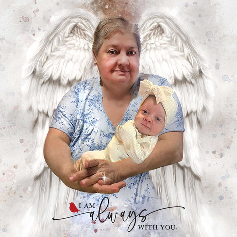 🌈 Angel Wings Painting | Your Loved one as an Angel 🦋 - FromPicToArt