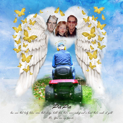 🌈 Angel Wings Painting | Your Loved one as an Angel 🦋 - FromPicToArt