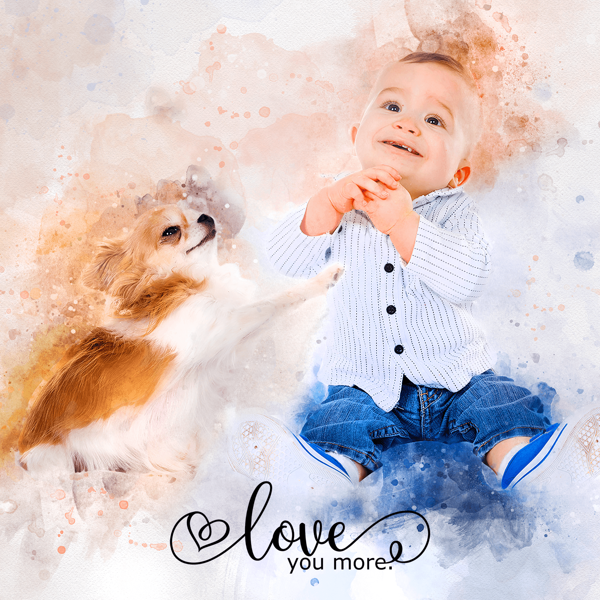 Baby Painting from Photo 🍼🧸 Personalized Baby Painting on Canvas - FromPicToArt