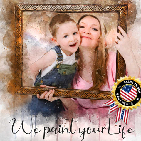 Baby Painting from Photo 🍼🧸 Personalized Baby Painting on Canvas - FromPicToArt
