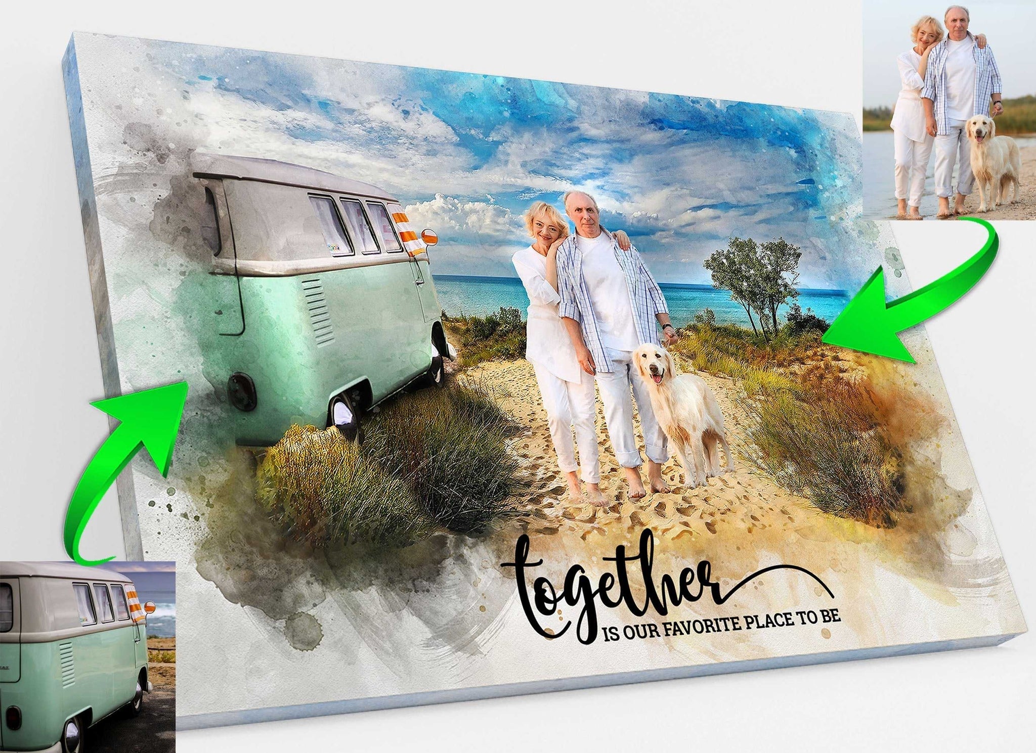 Best Camping Gifts for Camping Lovers 🏕️ 🏜️ We paint You and Your RV in Front of the Most Beautiful Places, such as the Arches National Park - FromPicToArt