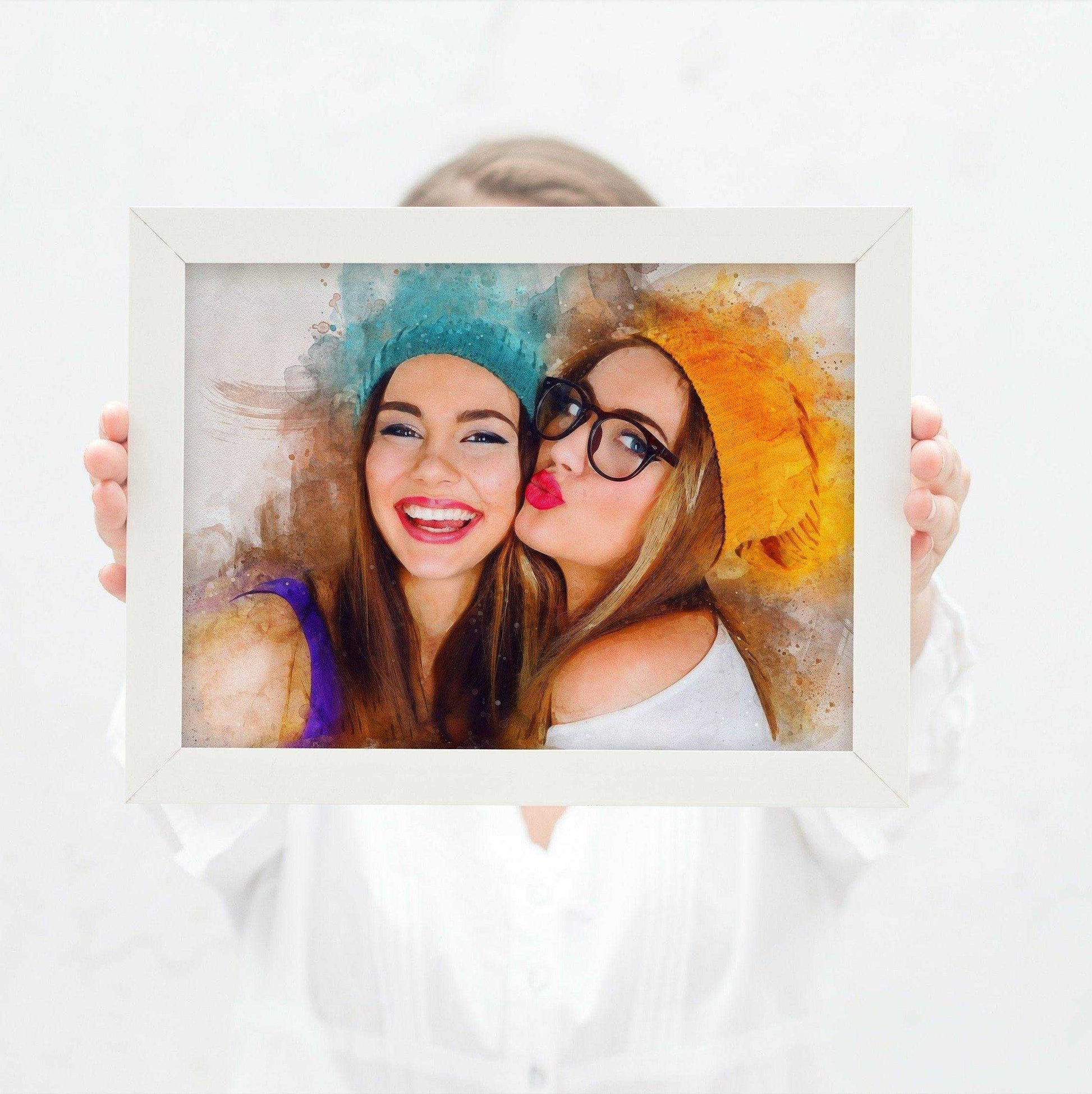 Best Friend Birthday Gift | Best Friend Christmas Gift | Best Friends Portrait from Photo, Best Friend Birthday Gift Ideas | Best Friend Gift Ideas - FromPicToArt
