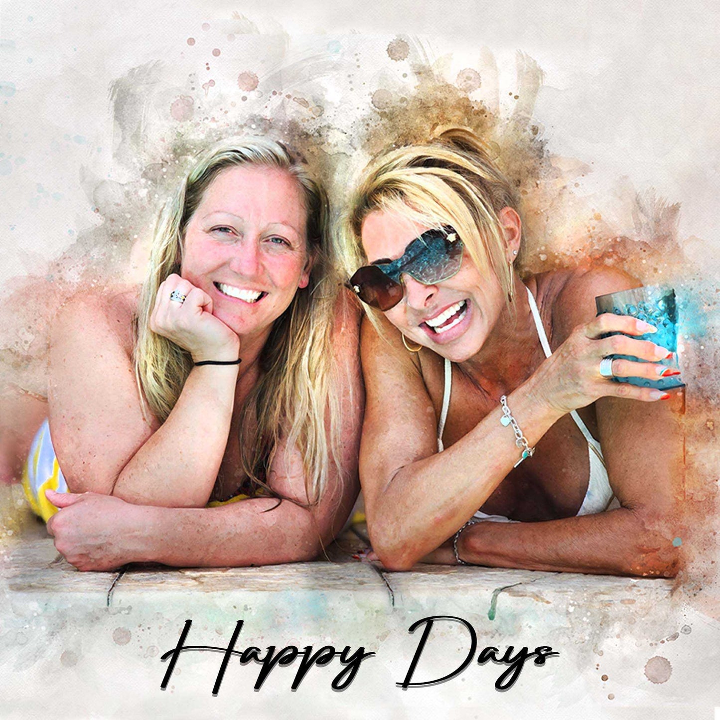 Best Friend Birthday Gift | Best Friend Christmas Gift | Best Friends Portrait from Photo, Best Friend Birthday Gift Ideas | Best Friend Gift Ideas - FromPicToArt
