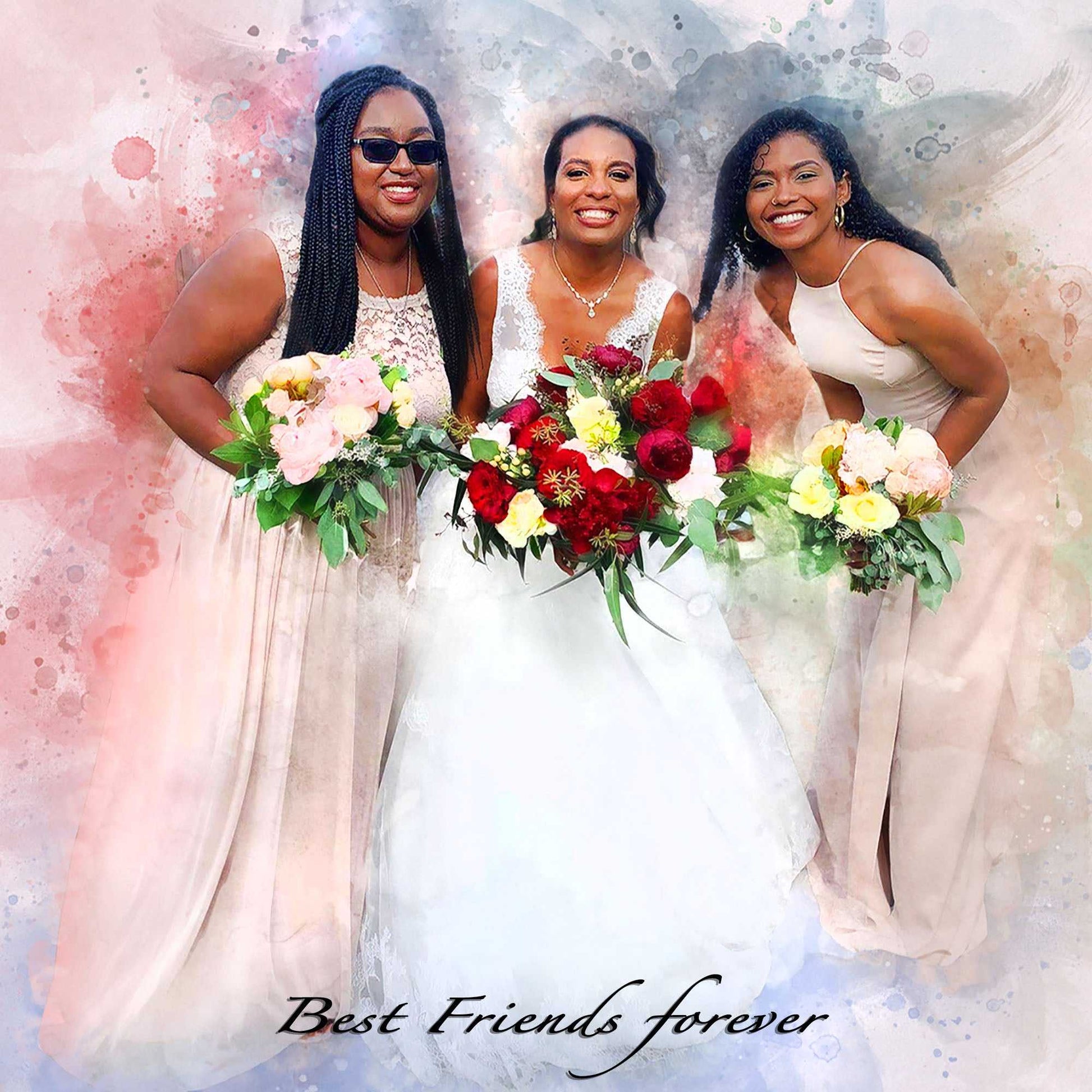 Best Friend Birthday Gift | Best Friend Christmas Gift | Best Friends Portrait from Photo, Best Friend Birthday Gift Ideas | Best Friend Gift Ideas - FromPicToArt