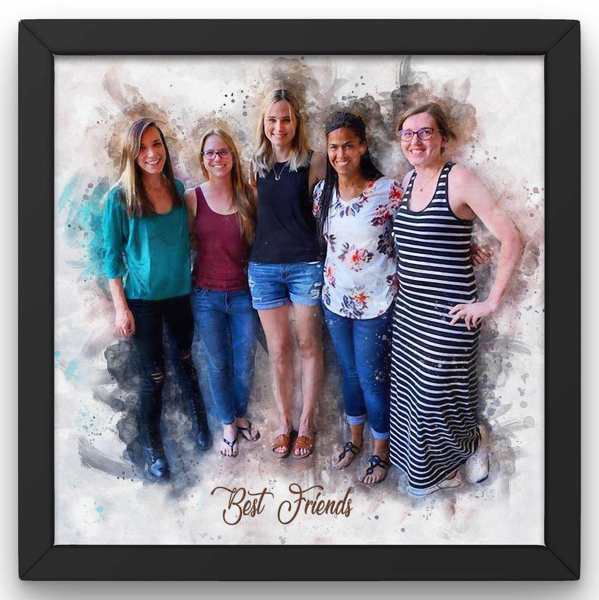 Best Friend Birthday Gift | Best Friend Christmas Gift | Best Friends Portrait from Photo, Best Friend Birthday Gift Ideas | Best Friend Gift Ideas - FromPicToArt