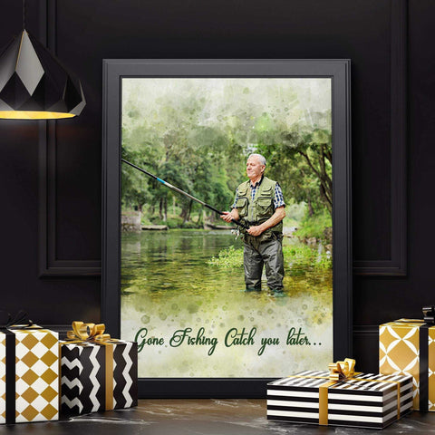 Birthday Gifts for Dad from Daughter | Custom Painted Portraits on Canvas - FromPicToArt