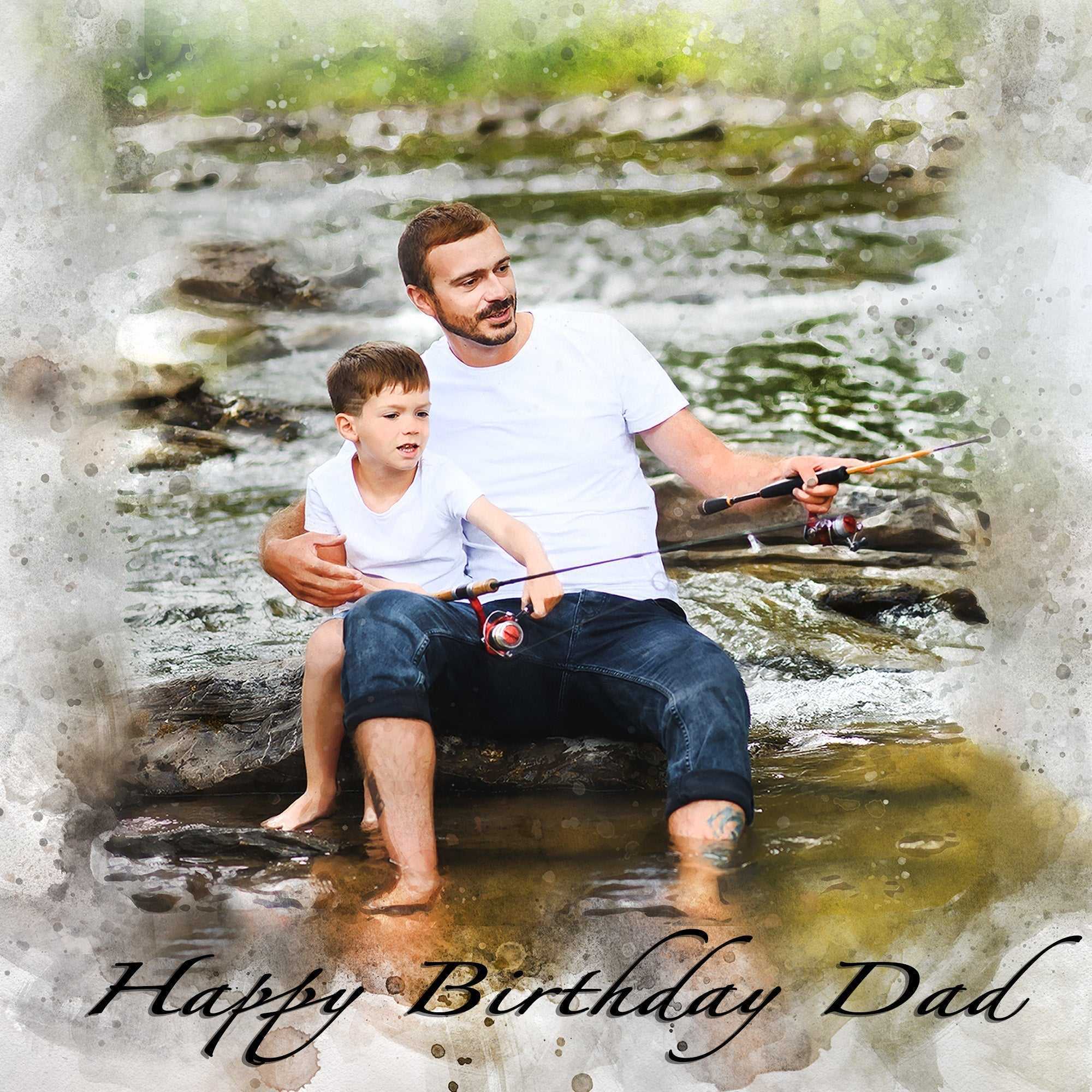Birthday Gifts for Fisher Dad | Gifts for Fisher | Gifts for Men | Gifts for Him | Gift ideas for Fisher Dad | Christmas Gift for Father - FromPicToArt