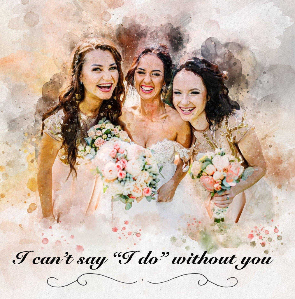 Bridesmaid Thank You Gift, Custom Painting from Photo - FromPicToArt