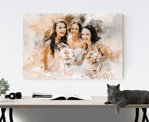 Bridesmaid Thank You Gift, Custom Painting from Photo - FromPicToArt