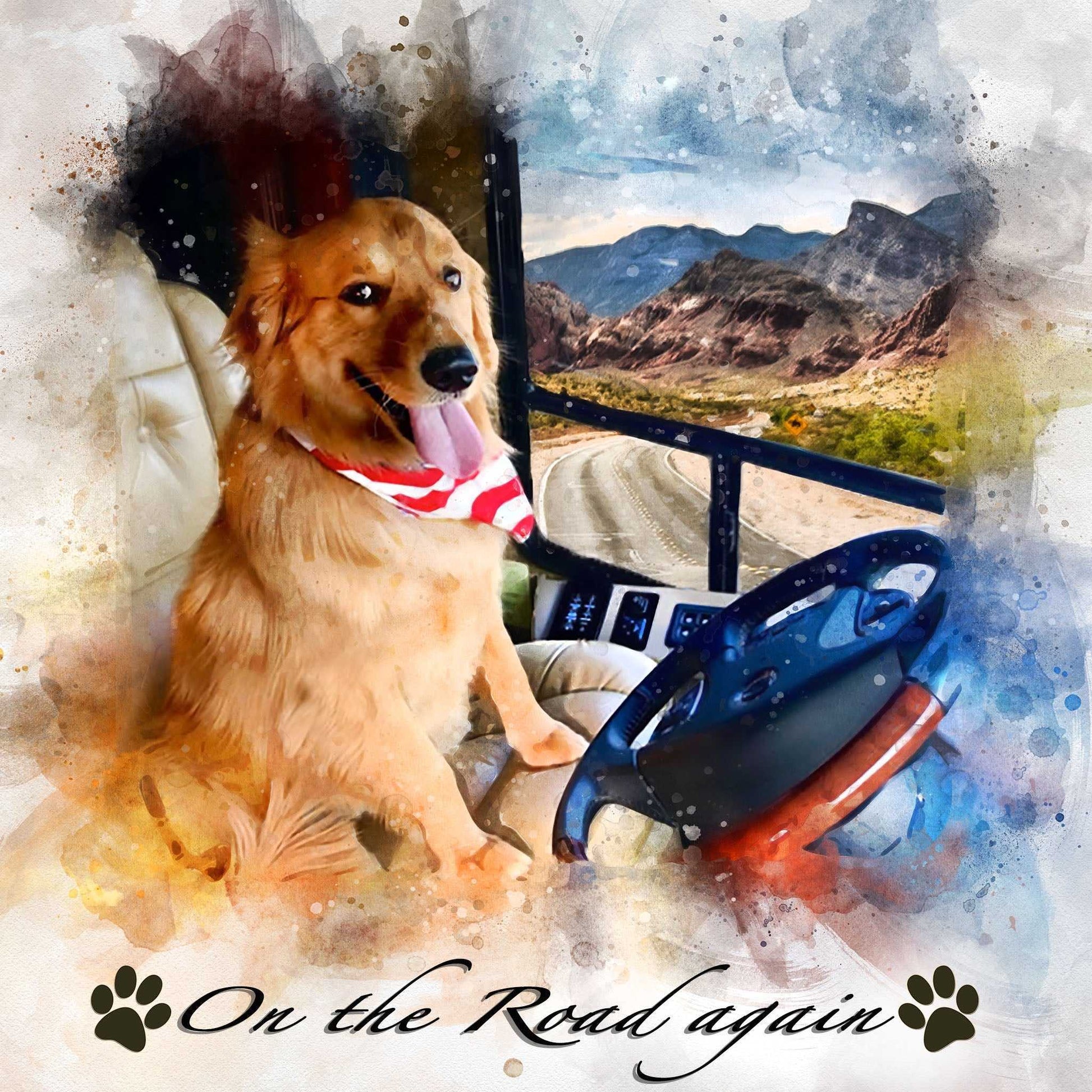 Camping Gifts for Men | Custom Portrait from Photo for RV Lover - FromPicToArt