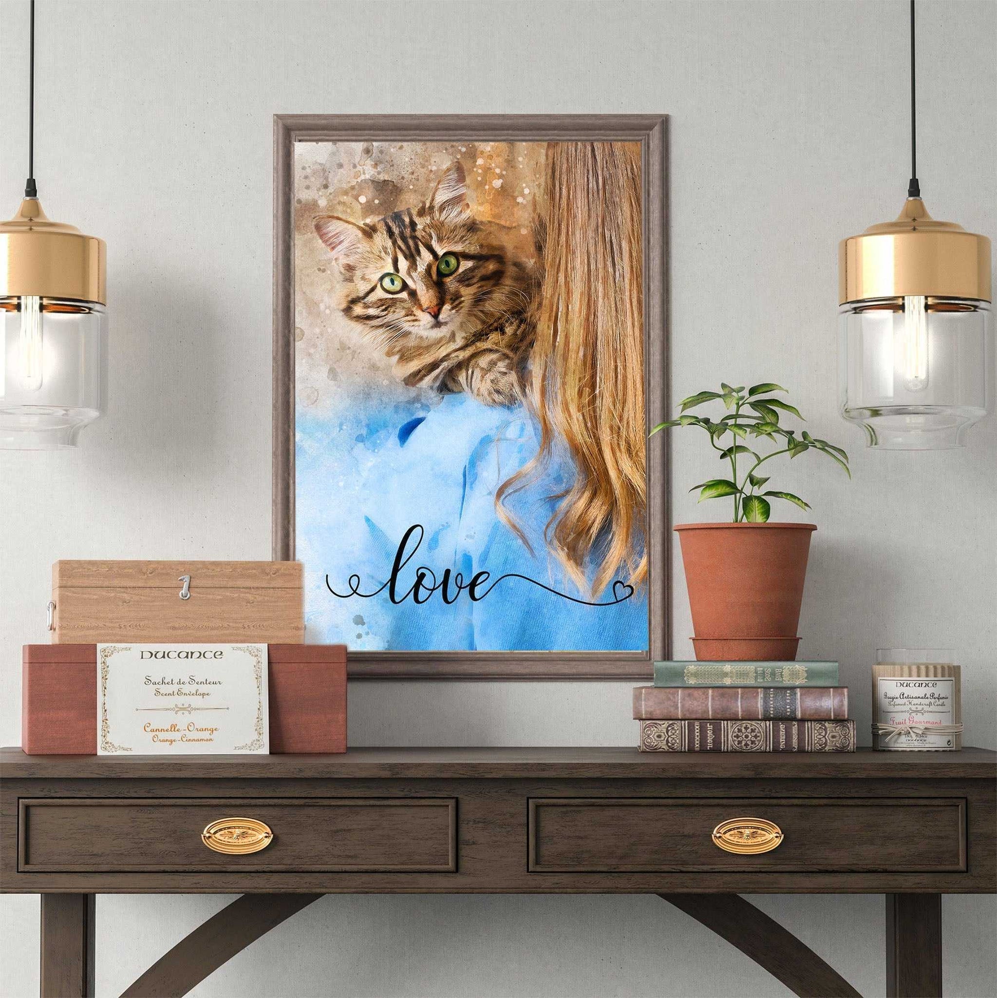 Cat Painting | Gifts for Cat Lovers | Cat Gifts for Cat Lovers | Presents for Cat Lover | Cat Portrait - FromPicToArt