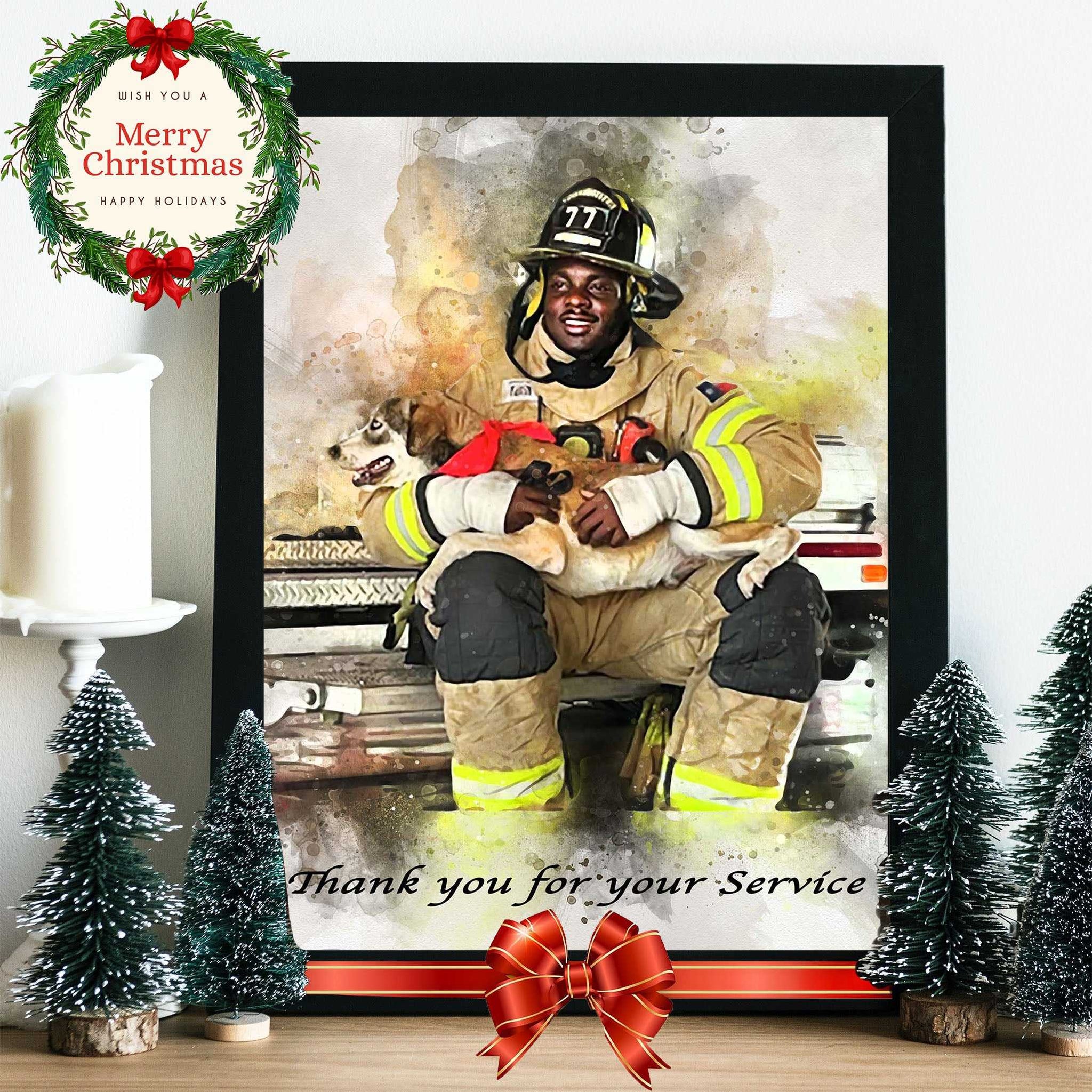 Christmas Gift for Firefighter 🔥🧯 Gift Ideas for Firefighter | Fireman Gifts | Fire Department Gifts | Firefighter Presents Ideas - FromPicToArt