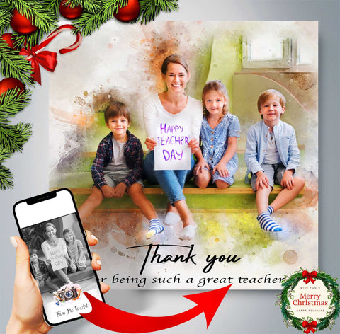 Christmas Gift Ideas for Teachers | Teacher Appreciation Gift | Personalized Teacher Gifts for Teacher Appreciation Week - FromPicToArt