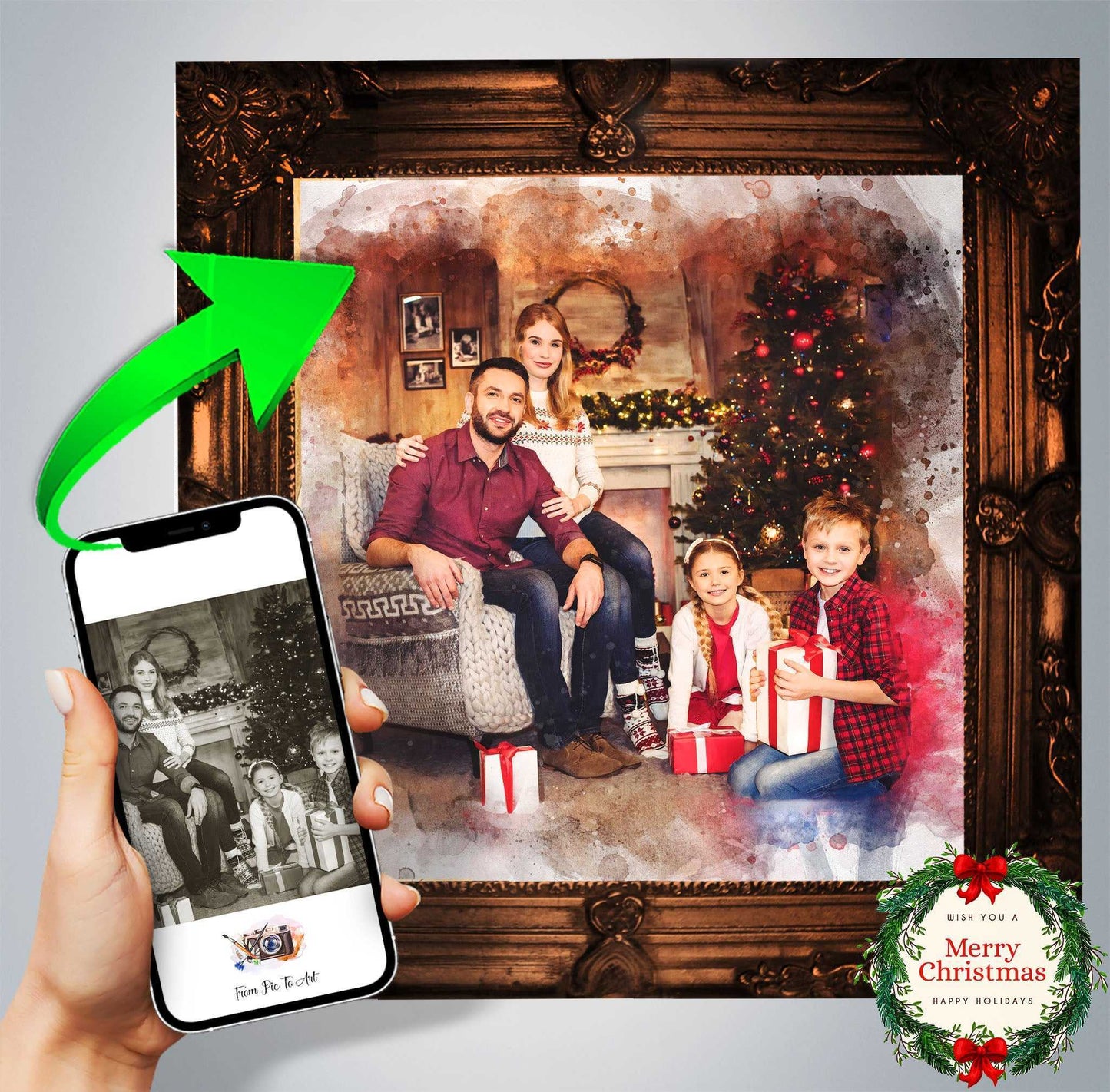 Christmas Gifts for Grandma | Gifts for Grandmothers for Christmas | Christmas Gift Ideas for Mom |Christmas presents for Grandma - FromPicToArt