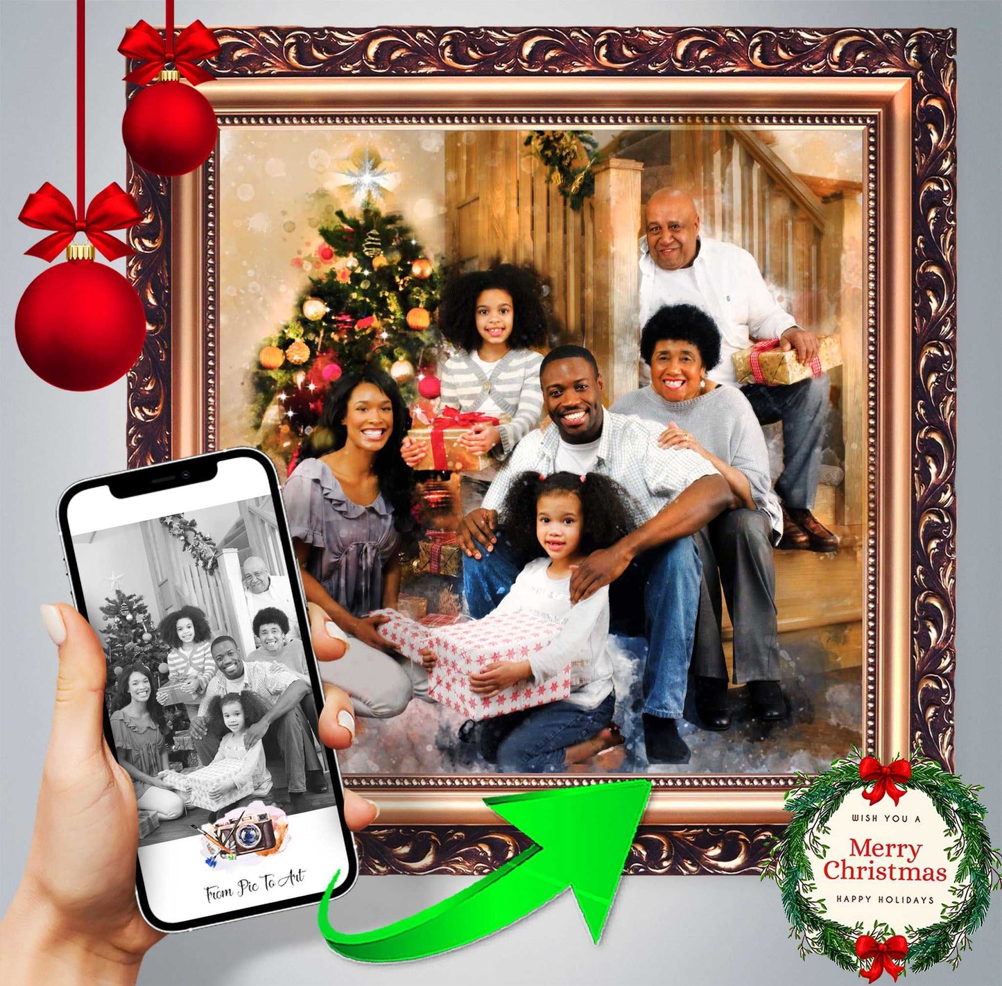 Christmas Gifts for Grandma | Gifts for Grandmothers for Christmas | Christmas Gift Ideas for Mom |Christmas presents for Grandma - FromPicToArt