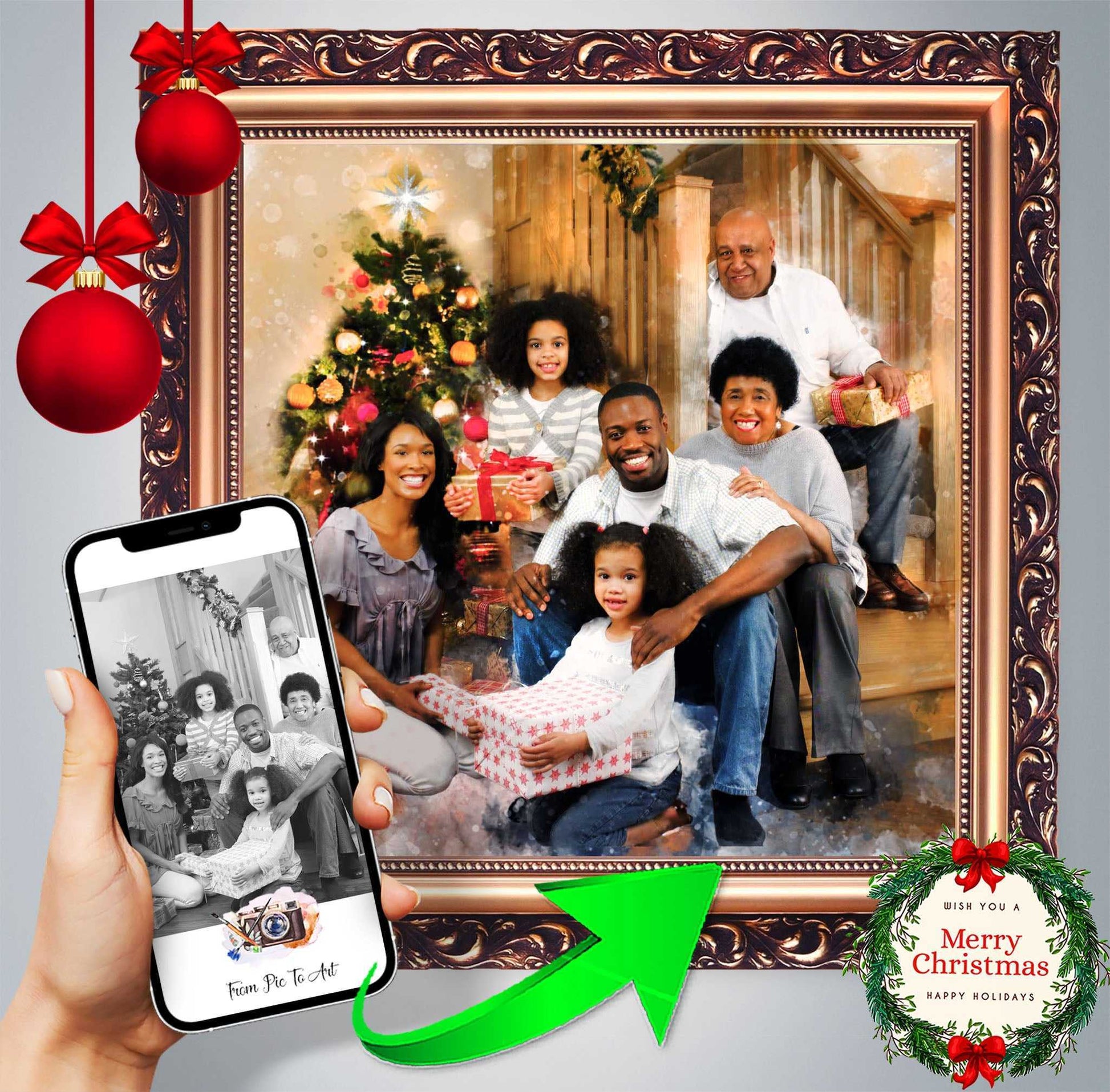 Christmas Gifts for Grandma | Gifts for Grandmothers for Christmas | Christmas Gift Ideas for Mom |Christmas presents for Grandma - FromPicToArt