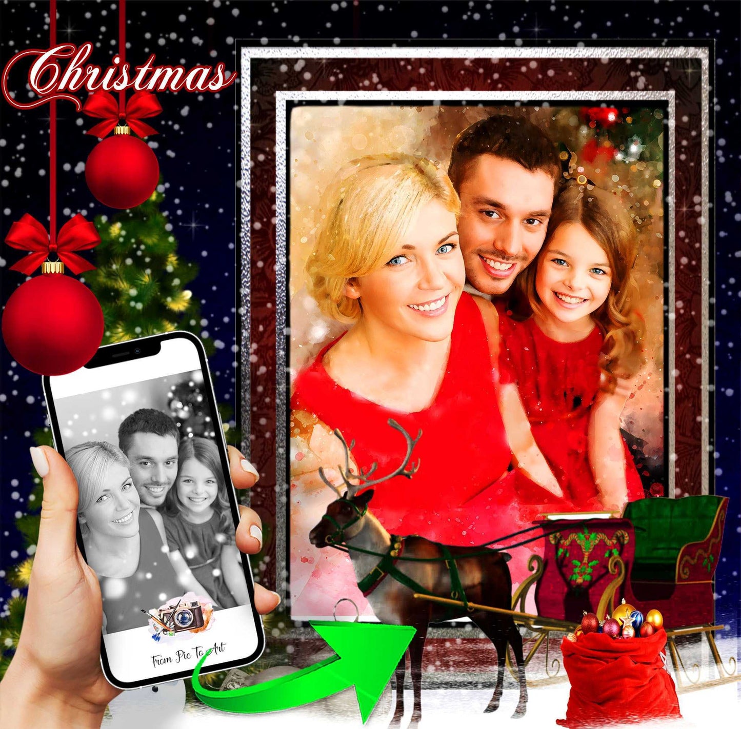Christmas Gifts for Grandma | Gifts for Grandmothers for Christmas | Christmas Gift Ideas for Mom |Christmas presents for Grandma - FromPicToArt
