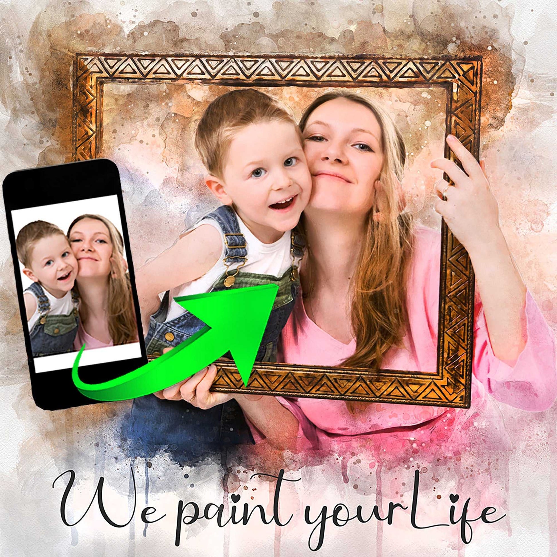 Couple Painting | Anniversary Gift for Girlfriend and Boyfriend | Birthday Gift for boyfriend | Valentines Day Ideas for Him and Her - FromPicToArt