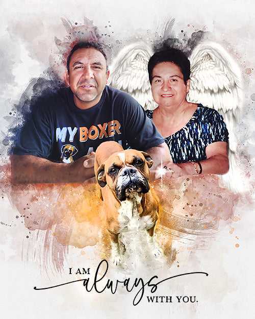 🌈 Custom Angel Paintings 🕊️ Painting of Deceased Loved one with Family 🕯️ Painting with Deceased Loved one - FromPicToArt