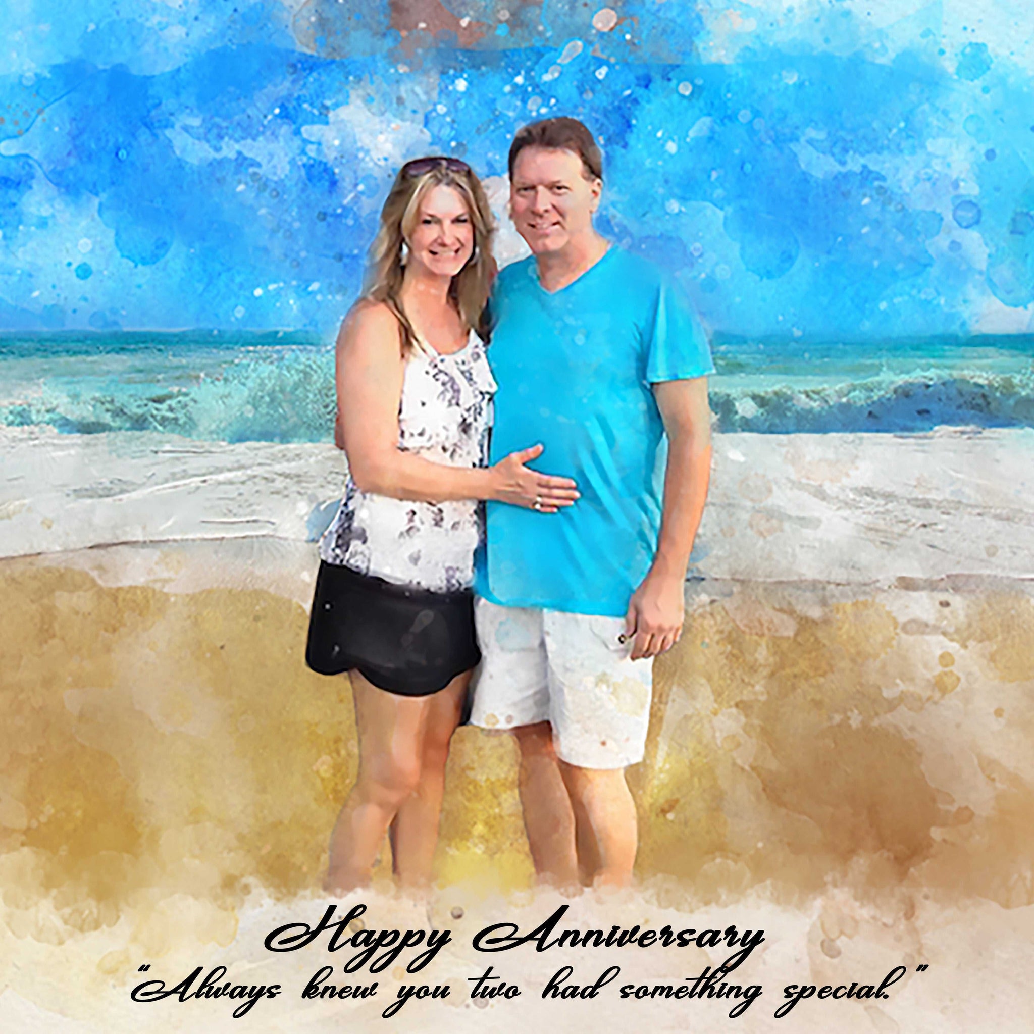 Custom Anniversary Gift for Parents and Parents-in-Law | Personalized Family Painting - FromPicToArt