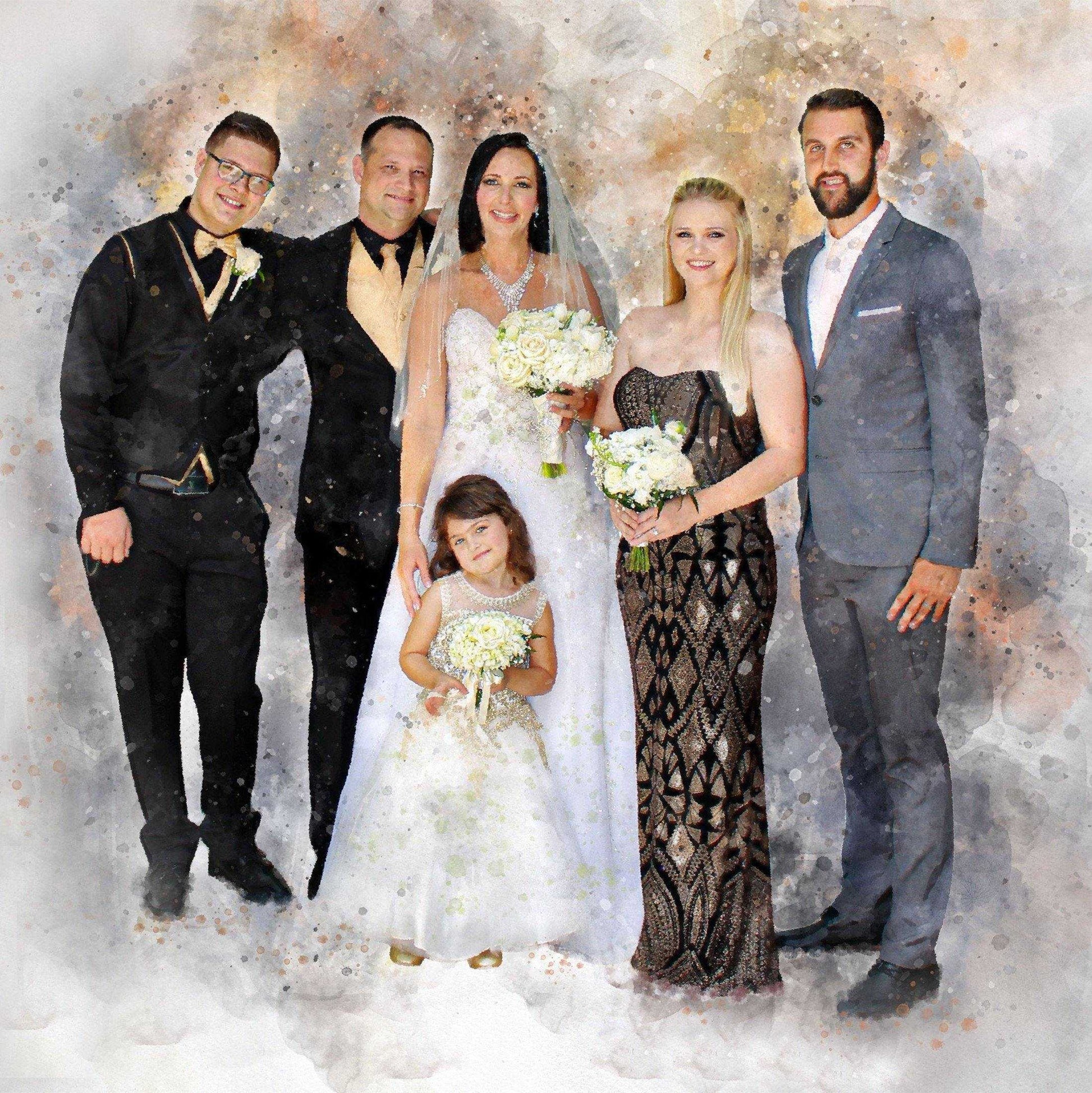 Custom Anniversary Gift | Personalized Wedding Painting on Canvas| Custom Painting - FromPicToArt