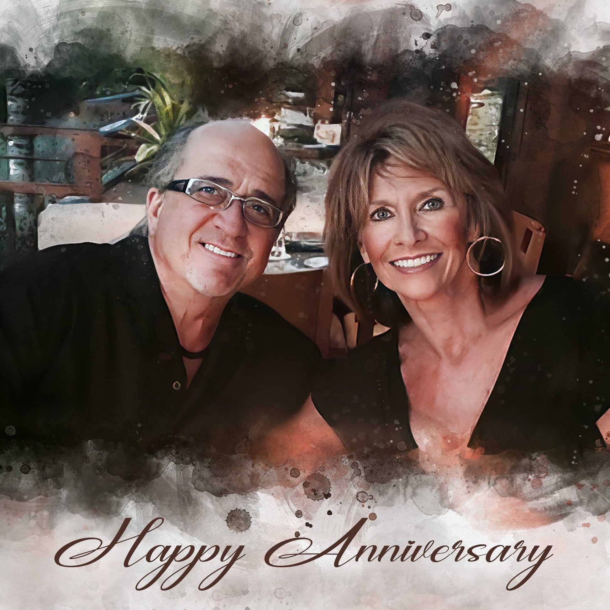Custom Anniversary Gift | Personalized Wedding Painting on Canvas| Custom Painting - FromPicToArt