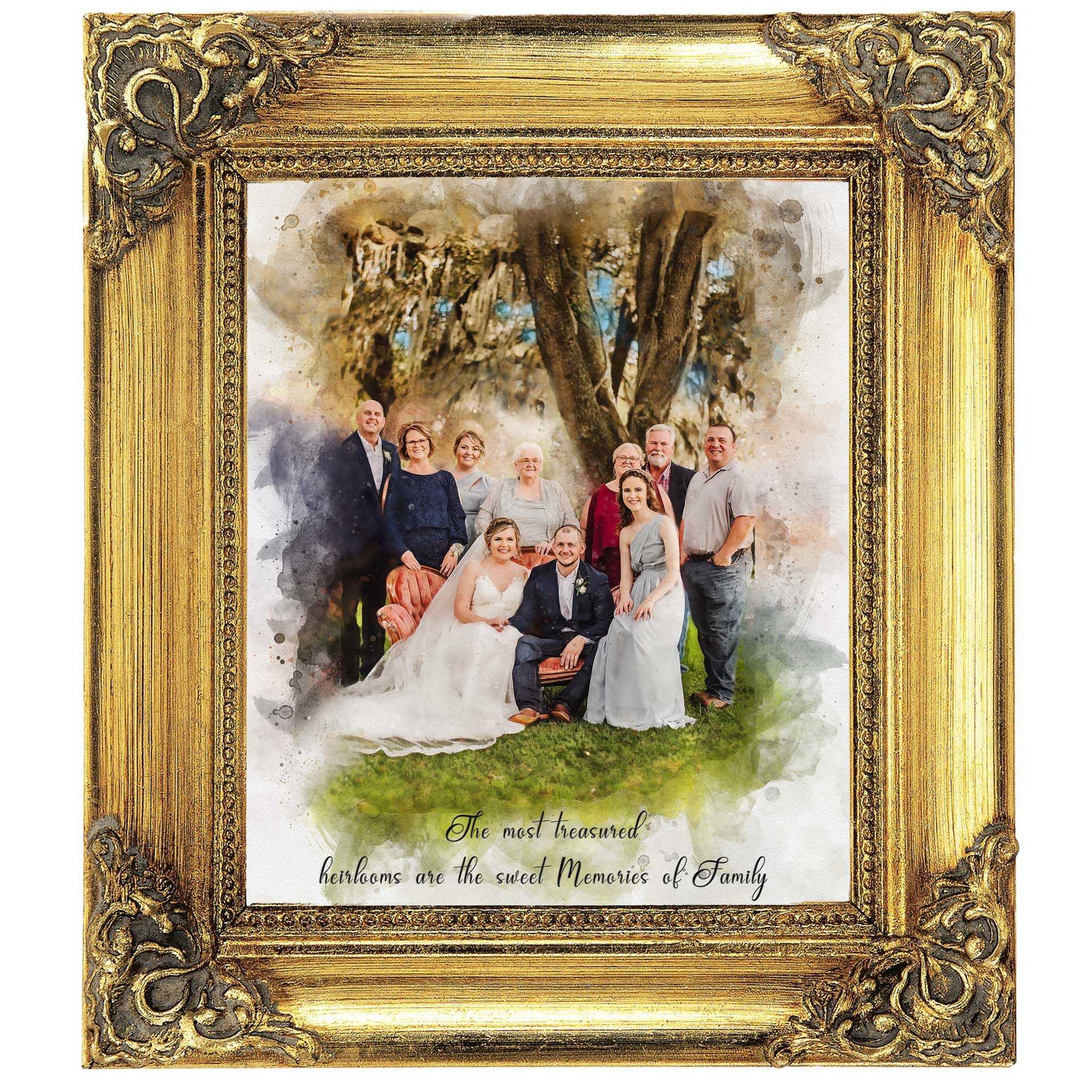 Custom Anniversary Gift | Personalized Wedding Painting on Canvas| Custom Painting - FromPicToArt