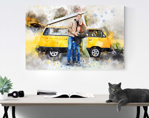 Custom Camping Gift Ideas | Personalized Portraits | Wall Decor for RV Lovers - FromPicToArt