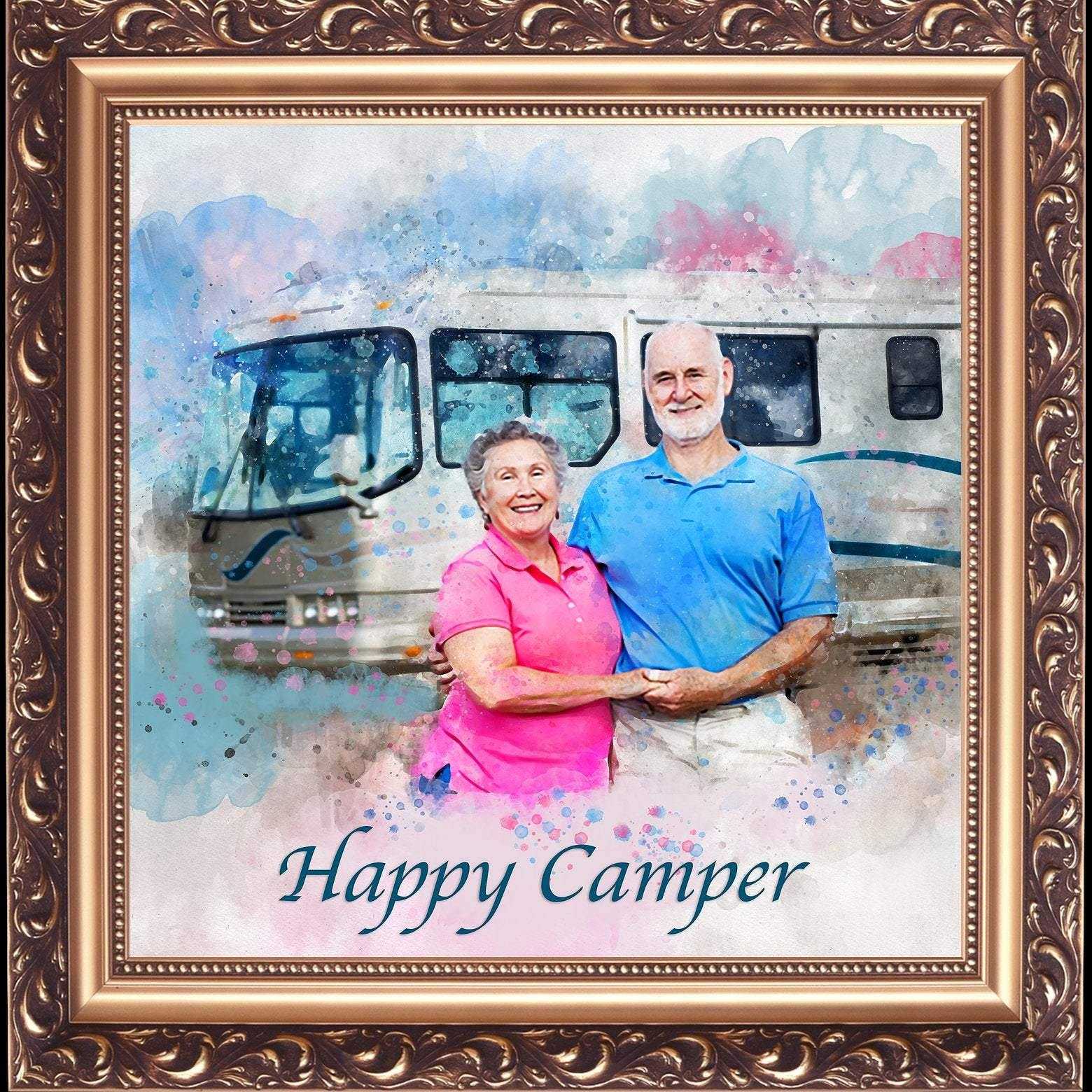 Custom Camping Gift Ideas | Personalized Portraits | Wall Decor for RV Lovers - FromPicToArt