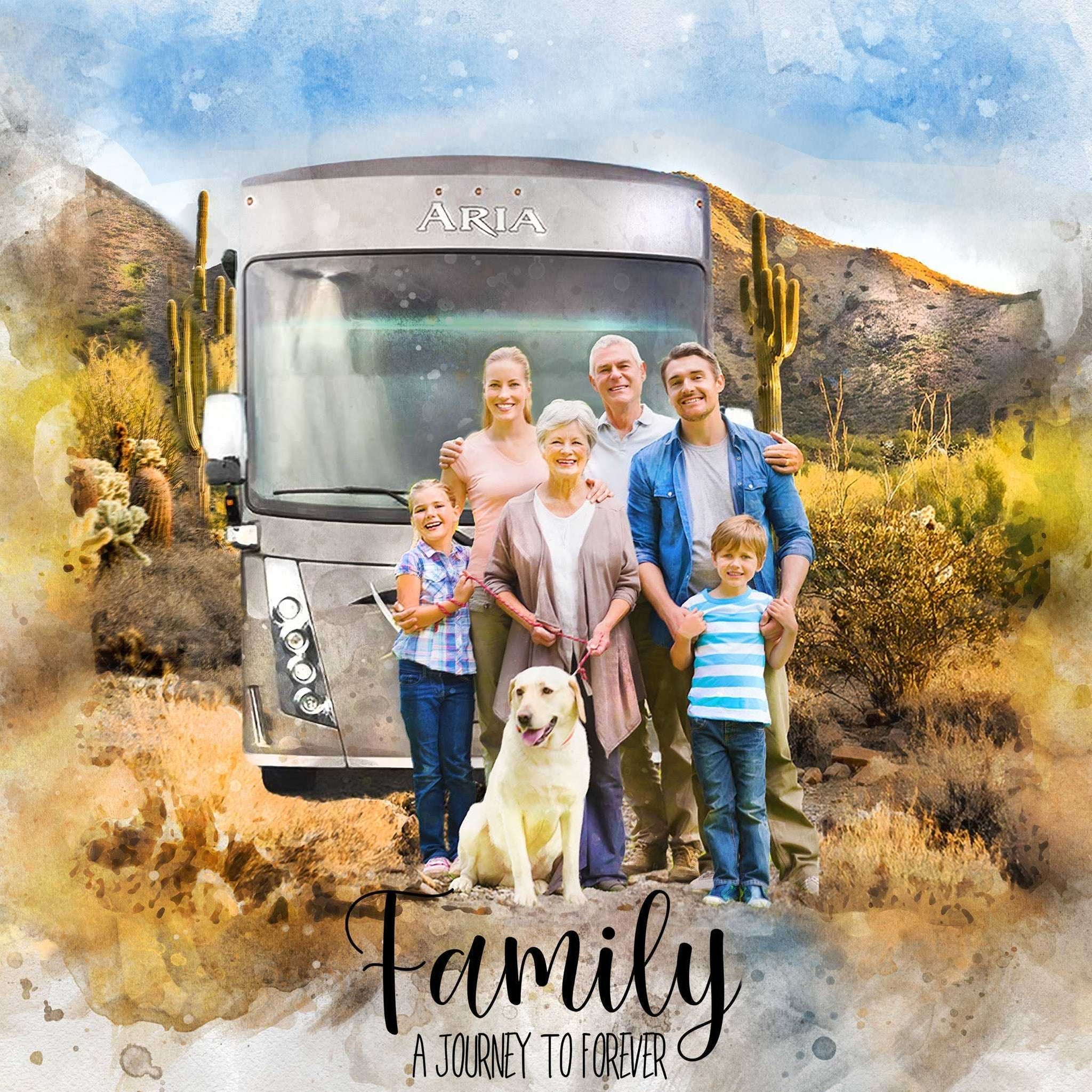 Custom Camping Gift Ideas | Personalized Portraits | Wall Decor for RV Lovers - FromPicToArt