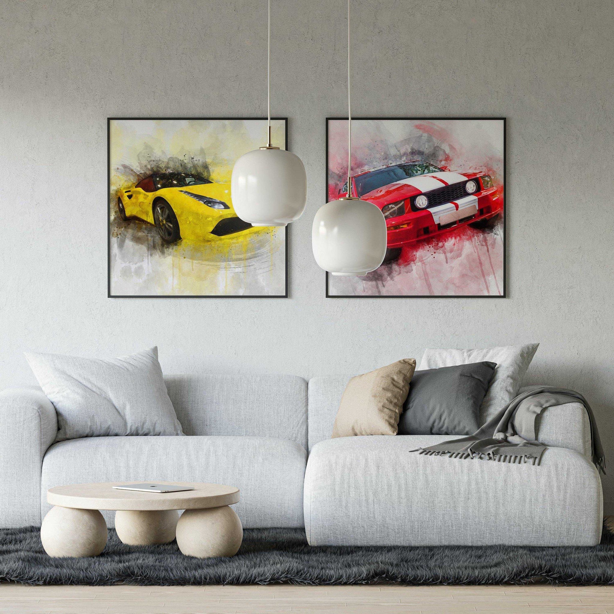 Custom Car Art, Personalized Gifts for Car Lovers, Custom Car Painting From Photo, Personalized Gifts for Car Enthusiasts, Custom Car Portrait - FromPicToArt