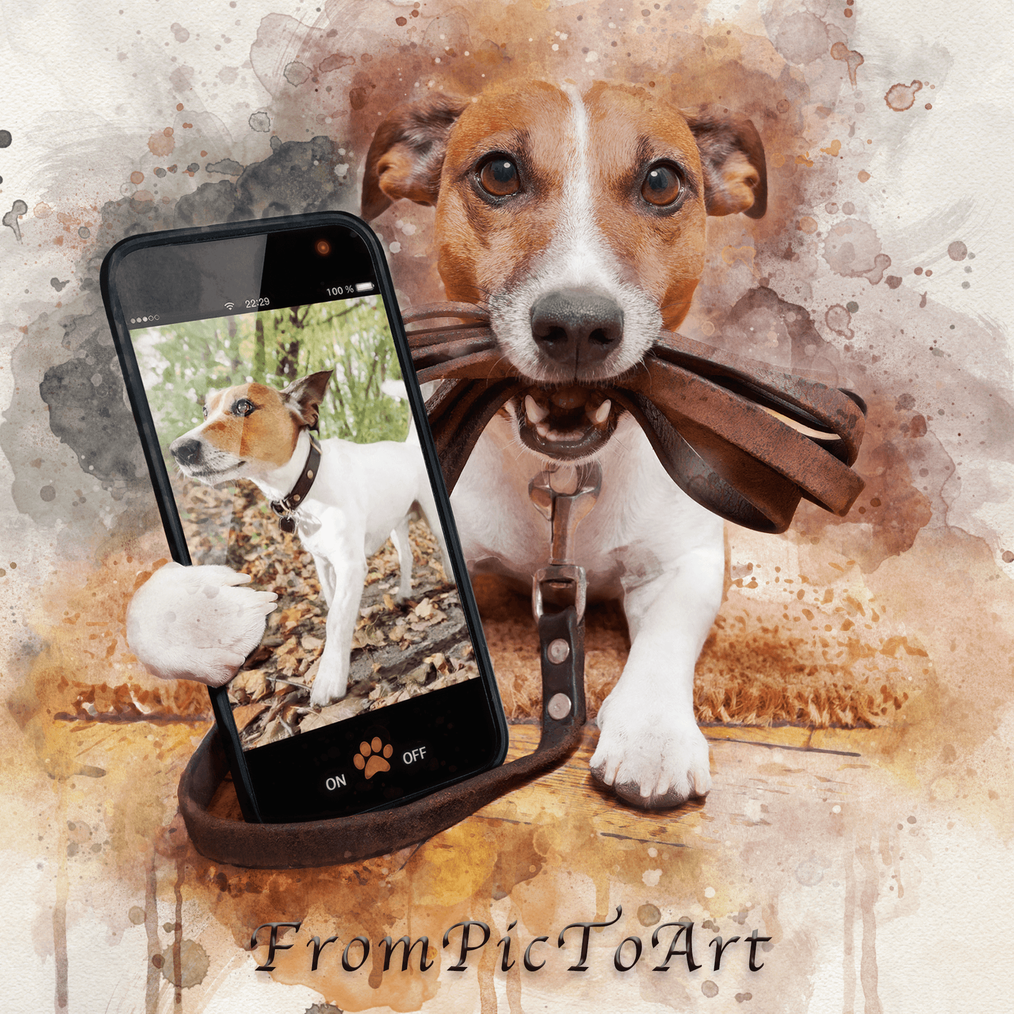Custom Dog Painting | Dog Portraits from Photo| Custom Paintings on Canvas - FromPicToArt