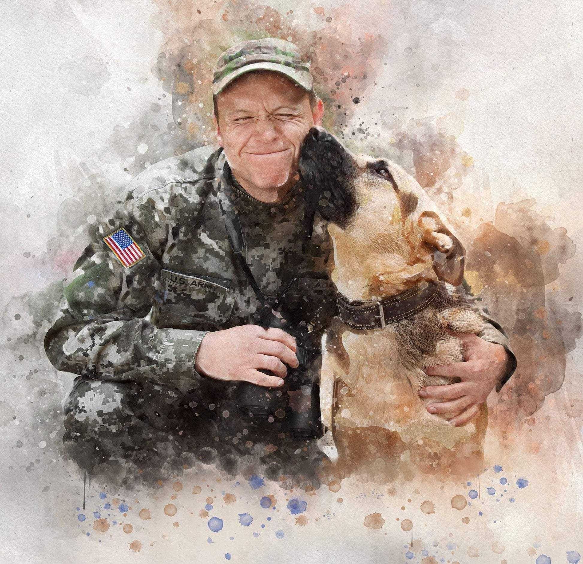 A man and a dog sitting next to each other