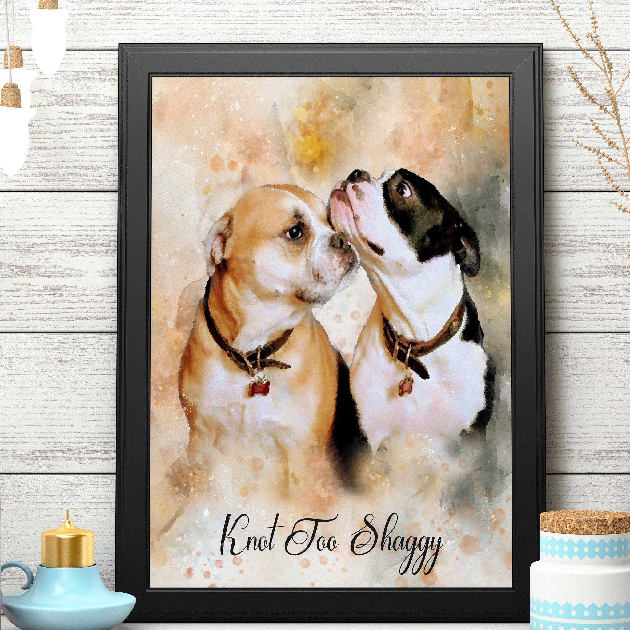Custom Dog Portrait Painting, Personalized Dog Painting - FromPicToArt