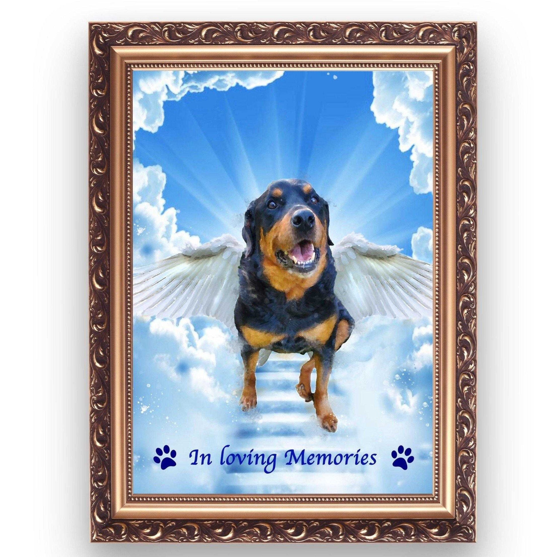 Custom Dog with Angel Wings Painting | Personalized Dog Portraits | Pet Portrait with Angel Wings | Add Wings and Halo to Dog - FromPicToArt