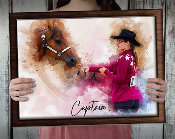 Custom Equestrian Art | Custom Horse Paintings on Canvas | Personalized Horse Portraits - FromPicToArt