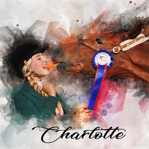 Custom Equestrian Art | Custom Horse Paintings on Canvas | Personalized Horse Portraits - FromPicToArt