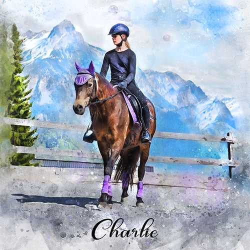 Custom Equestrian Portrait | Personalized Horse Portraits | Custom Horse Paintings on Canvas - FromPicToArt