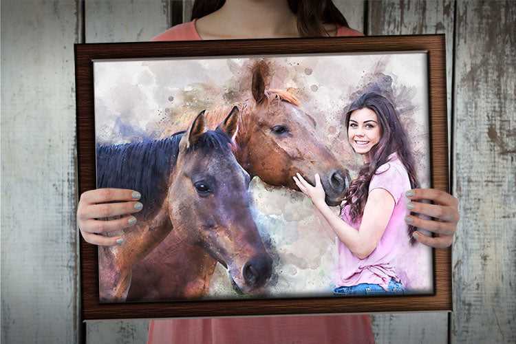 Custom Equine Portraits | Personalized Horse Portraits | Custom Horse Paintings on Canvas - FromPicToArt