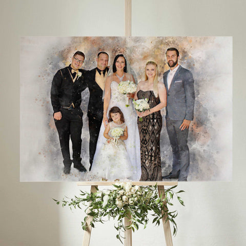 Custom Family Portrait Painting, Personalized Family Portrait on Framed Canvas - FromPicToArt