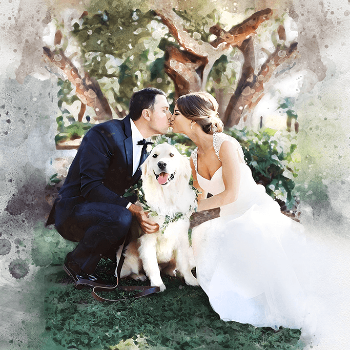 Custom Family Portrait, Personalized Love Couple Painting, Custom Portrait from Photo - FromPicToArt